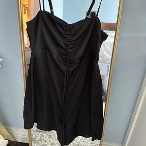 Black silk romper